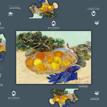 Darstellung des Puzzle Motivs Still Life of Oranges and Lemons with Blue Gloves (1889) by Vincent van Gogh 500 Puzzle Schachtel 3D Modell