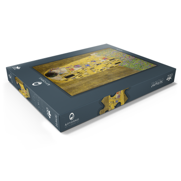 Darstellung des Puzzle Motivs Gustav Klimt's The Kiss (1907–1908) 200 Puzzle Schachtel Ansicht1