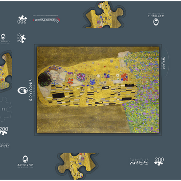 Darstellung des Puzzle Motivs Gustav Klimt's The Kiss (1907–1908) 200 Puzzle Schachtel 3D Modell