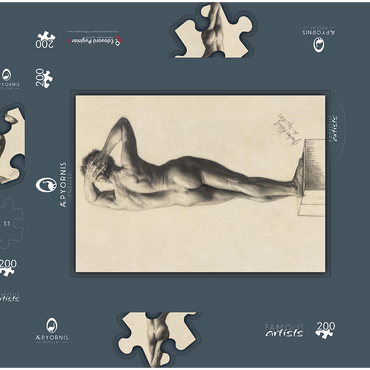 Darstellung des Puzzle Motivs Male Nude (1880) by Gustav Klimt 200 Puzzle Schachtel 3D Modell
