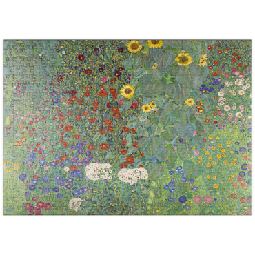 Darstellung des Puzzle Motivs puzzleplate Gustav Klimt's Farm Garden with Sunflowers (1907) 500 Puzzle