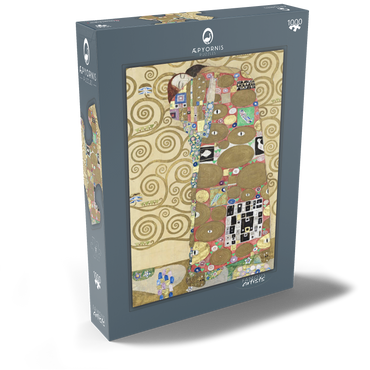 Darstellung des Puzzle Motivs Gustav Klimt's Fulfillment (1910–1911) 1000 Puzzle Schachtel Ansicht2