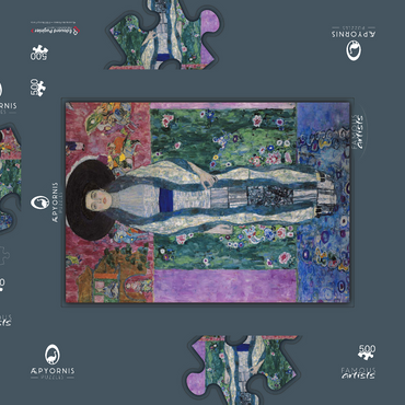 Darstellung des Puzzle Motivs Gustav Klimt's Portrait of Adele Bloch-Bauer (1912) 500 Puzzle Schachtel 3D Modell