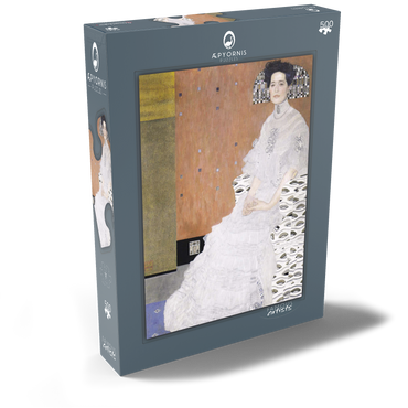 Darstellung des Puzzle Motivs Gustav Klimt's Bildnis Fritza Riedler (1906) 500 Puzzle Schachtel Ansicht2