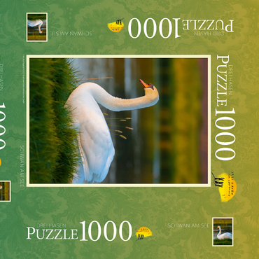 Darstellung des Puzzle Motivs Schwan am See 1000 Puzzle Schachtel 3D Modell