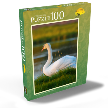 Darstellung des Puzzle Motivs Schwan am See 100 Puzzle Schachtel Ansicht2