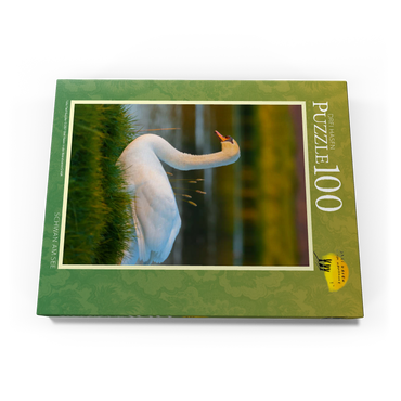 Darstellung des Puzzle Motivs Schwan am See 100 Puzzle Schachtel Ansicht3