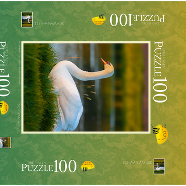 Darstellung des Puzzle Motivs Schwan am See 100 Puzzle Schachtel 3D Modell