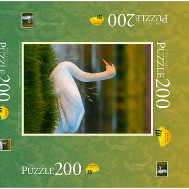 Darstellung des Puzzle Motivs Schwan am See 200 Puzzle Schachtel 3D Modell
