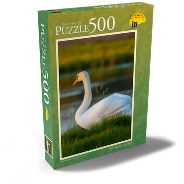 Darstellung des Puzzle Motivs Schwan am See 500 Puzzle Schachtel Ansicht2