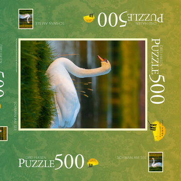 Darstellung des Puzzle Motivs Schwan am See 500 Puzzle Schachtel 3D Modell
