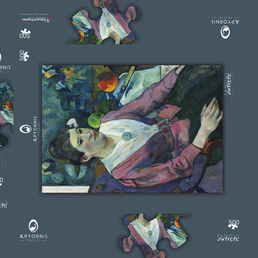 Darstellung des Puzzle Motivs Woman in front of a Still Life by Cézanne (1890) by Paul Gauguin 500 Puzzle Schachtel 3D Modell