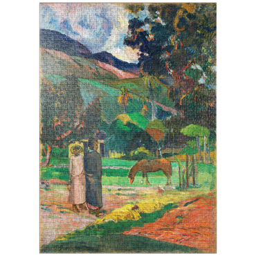 Darstellung des Puzzle Motivs puzzleplate Tahitian Landscape (1892) by Paul Gauguin 1000 Puzzle