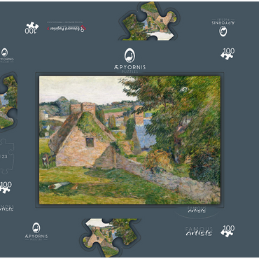 Darstellung des Puzzle Motivs The Field of Derout-Lollichon (1886) by Paul Gauguin 100 Puzzle Schachtel 3D Modell