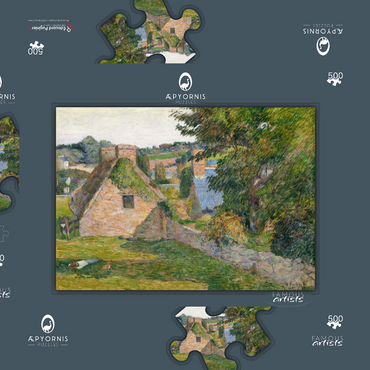 Darstellung des Puzzle Motivs The Field of Derout-Lollichon (1886) by Paul Gauguin 500 Puzzle Schachtel 3D Modell