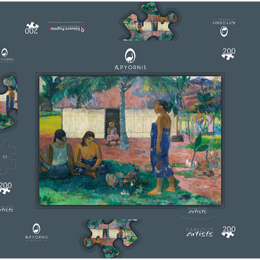 Darstellung des Puzzle Motivs Why Are You Angry? (No te aha oe riri) (1896) by Paul Gauguin 200 Puzzle Schachtel 3D Modell