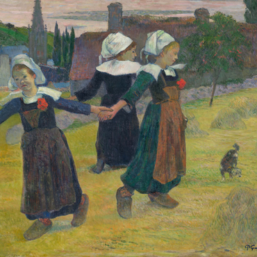 Darstellung des Puzzle Motivs Breton Girls Dancing, Pont-Aven (1888) by Paul Gauguin 1000 Puzzle 3D Modell