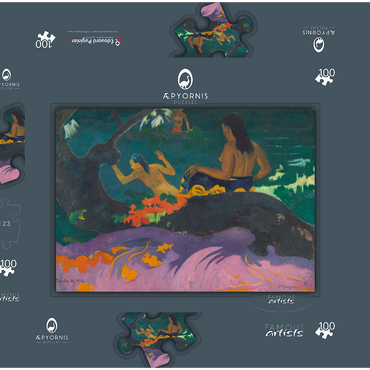 Darstellung des Puzzle Motivs By the Sea (Fatata te Miti) 1892 by Paul Gauguin 100 Puzzle Schachtel 3D Modell