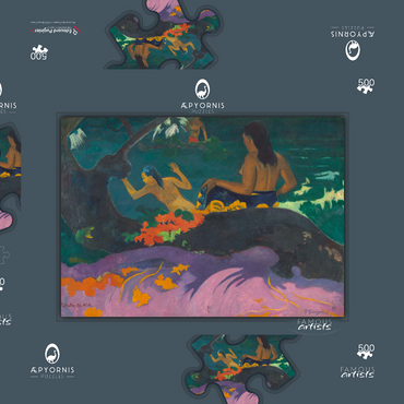 Darstellung des Puzzle Motivs By the Sea (Fatata te Miti) 1892 by Paul Gauguin 500 Puzzle Schachtel 3D Modell