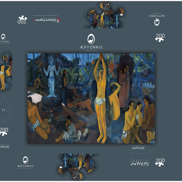 Darstellung des Puzzle Motivs Paul Gauguin's Where Do We Come From? What Are We? Where Are We Going? (1897) 200 Puzzle Schachtel 3D Modell
