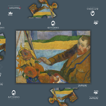Darstellung des Puzzle Motivs Paul Gauguin's The Painter of Sunflowers (1888) 500 Puzzle Schachtel 3D Modell