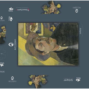 Darstellung des Puzzle Motivs Paul Gauguin's Self-Portrait in a Hat (1893) 200 Puzzle Schachtel 3D Modell