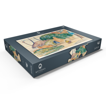 Darstellung des Puzzle Motivs Tahitian Hut (ca. 1891–1893) by Paul Gauguin 1000 Puzzle Schachtel Ansicht1