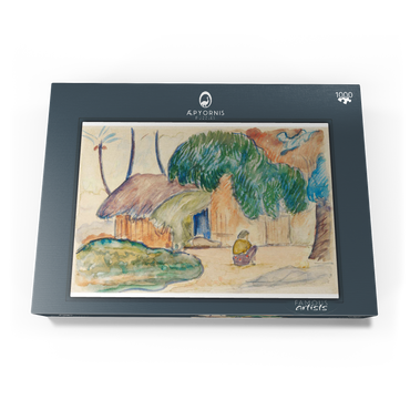 Darstellung des Puzzle Motivs Tahitian Hut (ca. 1891–1893) by Paul Gauguin 1000 Puzzle Schachtel Ansicht3