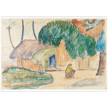 Darstellung des Puzzle Motivs puzzleplate Tahitian Hut (ca. 1891–1893) by Paul Gauguin 1000 Puzzle