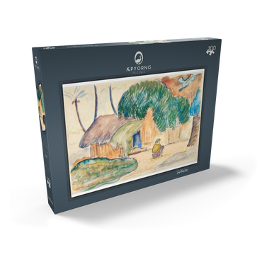 Darstellung des Puzzle Motivs Tahitian Hut (ca. 1891–1893) by Paul Gauguin 100 Puzzle Schachtel Ansicht2