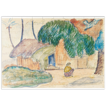 Darstellung des Puzzle Motivs puzzleplate Tahitian Hut (ca. 1891–1893) by Paul Gauguin 100 Puzzle