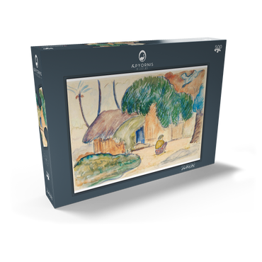Darstellung des Puzzle Motivs Tahitian Hut (ca. 1891–1893) by Paul Gauguin 500 Puzzle Schachtel Ansicht2
