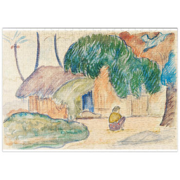 Darstellung des Puzzle Motivs puzzleplate Tahitian Hut (ca. 1891–1893) by Paul Gauguin 500 Puzzle