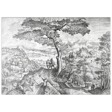 Darstellung des Puzzle Motivs puzzleplate Soldiers at Rest, 1556, by Pieter Bruegel the Elder 100 Puzzle
