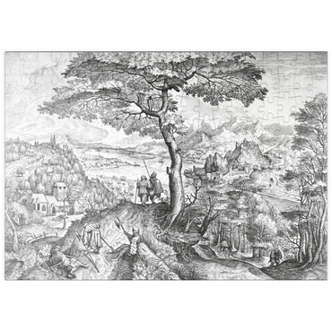 Darstellung des Puzzle Motivs puzzleplate Soldiers at Rest, 1556, by Pieter Bruegel the Elder 200 Puzzle