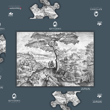 Darstellung des Puzzle Motivs Soldiers at Rest, 1556, by Pieter Bruegel the Elder 500 Puzzle Schachtel 3D Modell