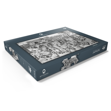 Darstellung des Puzzle Motivs Ice Skating before the Gate of Saint George, Antwerp, 1558, by Pieter Bruegel the Elder 200 Puzzle Schachtel Ansicht1