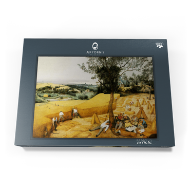 Darstellung des Puzzle Motivs The Harvesters (July–August), 1565, by Pieter Bruegel the Elder 1000 Puzzle Schachtel Ansicht3