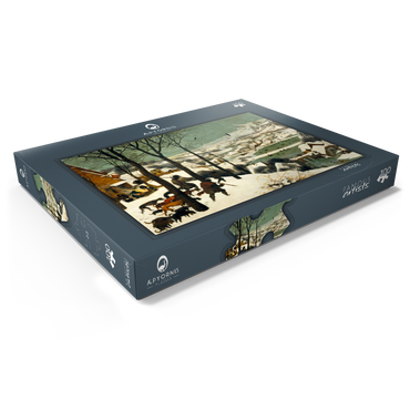 Darstellung des Puzzle Motivs Hunters in the Snow, 1565, by Pieter Bruegel the Elder 100 Puzzle Schachtel Ansicht1