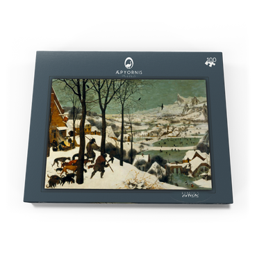 Darstellung des Puzzle Motivs Hunters in the Snow, 1565, by Pieter Bruegel the Elder 100 Puzzle Schachtel Ansicht3