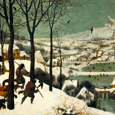 Darstellung des Puzzle Motivs Hunters in the Snow, 1565, by Pieter Bruegel the Elder 100 Puzzle 3D Modell