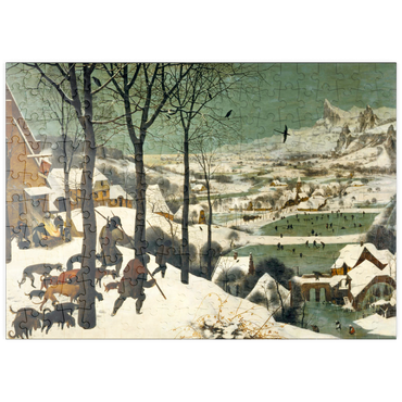 Darstellung des Puzzle Motivs puzzleplate Hunters in the Snow, 1565, by Pieter Bruegel the Elder 200 Puzzle