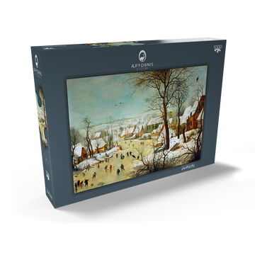 Darstellung des Puzzle Motivs Winter Landscape with Skaters and a Bird Trap, 1565, by Pieter Bruegel the Elder 1000 Puzzle Schachtel Ansicht2