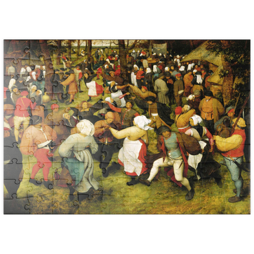 Darstellung des Puzzle Motivs puzzleplate The Wedding Dance in the open air, 1566, by Pieter Bruegel the Elder 100 Puzzle