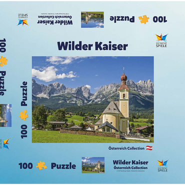 Darstellung des Puzzle Motivs Wilder Kaiser 100 Puzzle Schachtel 3D Modell