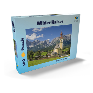 Darstellung des Puzzle Motivs Wilder Kaiser 500 Puzzle Schachtel Ansicht2