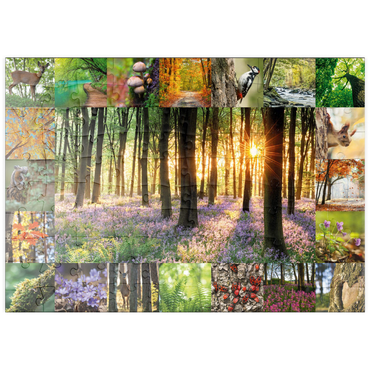 Darstellung des Puzzle Motivs puzzleplate Waldbaden - Collage No. 1 100 Puzzle