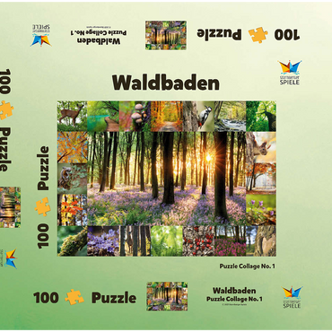 Darstellung des Puzzle Motivs Waldbaden - Collage No. 1 100 Puzzle Schachtel 3D Modell