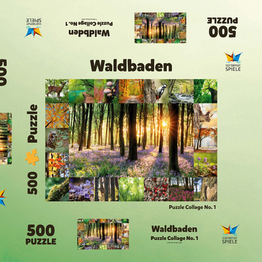 Darstellung des Puzzle Motivs Waldbaden - Collage No. 1 500 Puzzle Schachtel 3D Modell