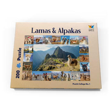 Darstellung des Puzzle Motivs Lamas und Alpakas - Collage No. 1 200 Puzzle Schachtel Ansicht3